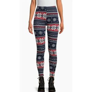 No Boundaries NOBO Juniors Christmas Fairisle Blue Leggings NWT Size 3XL (21)